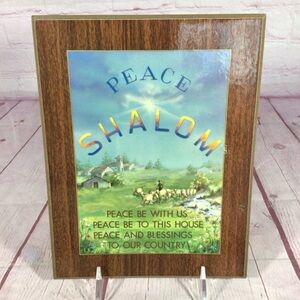 Vintage Peace Shalom Decorative Wall Hanging Plaque